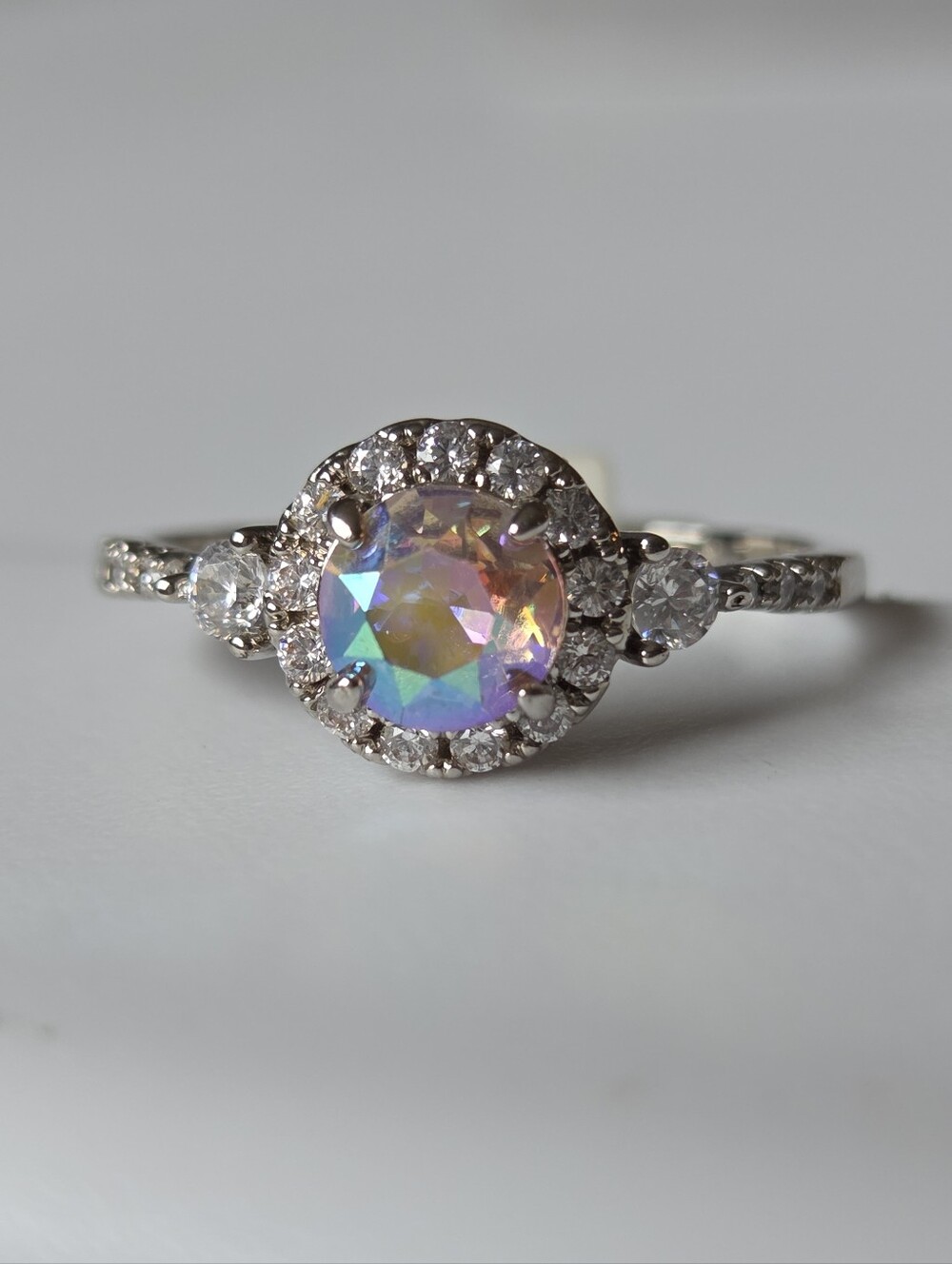 NWT Charmed Aroma Aurora Pink Rainbow Whimsigoth Coquette Mermaid Ring S925 Sz 9